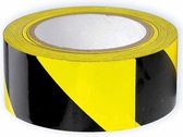 Vloertape Geel zwart 50 mm breed - 2 rollen van 33 meter - markeer tape - waarschuwingstape - COVID-19 - CORONA - markeringstape -