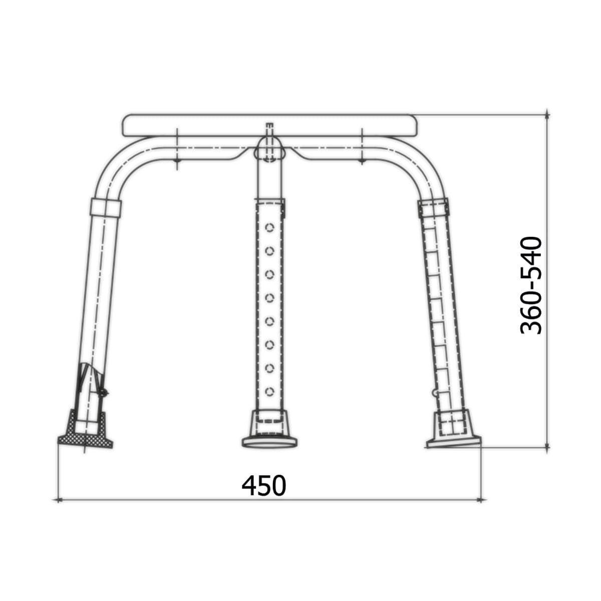 Diamond Line Douchekrukje 54x45cm Wit 150 kg Draagvermogen