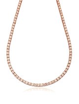 Velini jewels -CH3100R -Ketting -925 zilver- rosé -Cubic Zirkonia-60 cm +5 cm extention