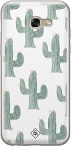 Samsung A5 2017 hoesje siliconen - Cactus print | Samsung Galaxy A5 2017 case | groen | TPU backcover transparant