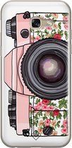 Samsung A5 2017 hoesje siliconen - Hippie camera | Samsung Galaxy A5 2017 case | Roze | TPU backcover transparant
