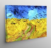 Canvas korenveld met kraaien - Vincent van Gogh - 70x50cm