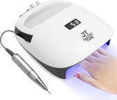 JT Beauty Care 3 in 1 Nagelfrees UV Lamp Stofafzuiger Nagels Manicure Pedicure Set Voor Gelnagels - 35000 RPM - 36 LED Lampjes - Vacuum Afzuigkracht - 2 Afzuigers - Uitneembaar Fil