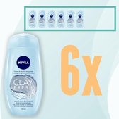 Nivea Douchegel – Clay Fresh Lavendel | Voordeelverpakking 6 flessen | **Beste Koop** | Klei van natuurlijke oorsprong | 6 x 250ml |