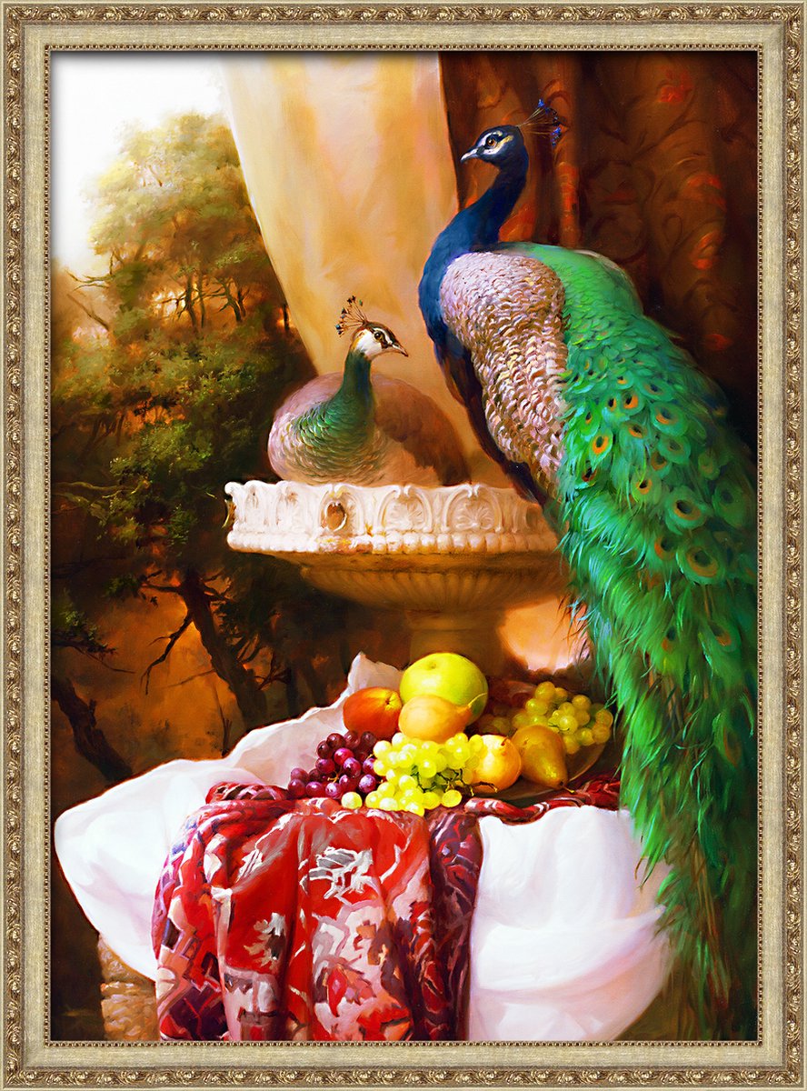 diamond Painting Pauwen 50 x 70 Cm Vierkante steentjes