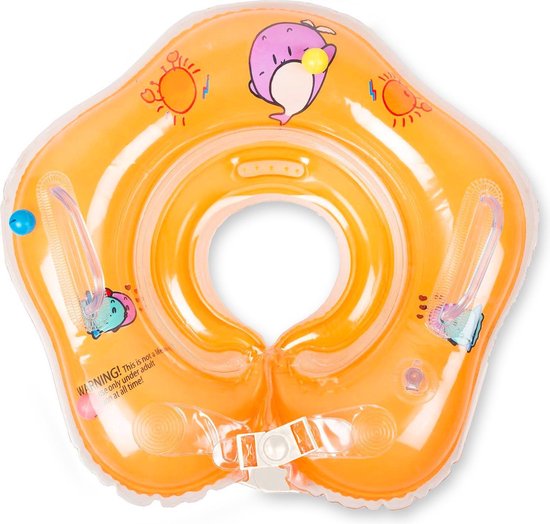 BABY ZWEMRING ORANJE- OPBLAASBARE NEKRING – ZWEMRING NEKRING VOOR ZWEM PLEZIER – ZWEMMEN-FLOAT ZWEMRING -