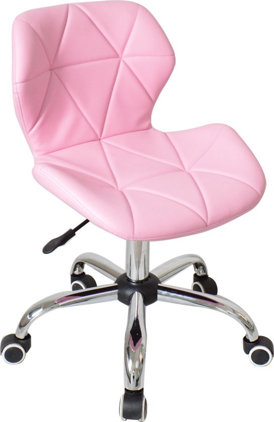 Chaise de bureau design moderne - fauteuil de direction - réglable en hauteur - rose