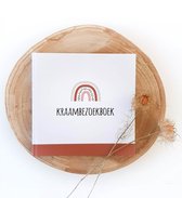 Kraambezoekboek regenboog  stip - roestbruin | kraamboek invulboek | kraamvisiteboek
