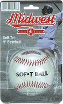 Midwest Softbal Soft Tee 9 Inch Rubber Wit/rood