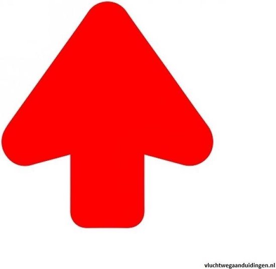 Waarschuwing vloersticker - pijl- uitgesneden - rood - 200 mm- antislip - Supergrip   - houd afstand - COVID-19 - Corona