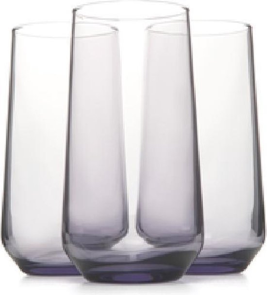 Pasabahce Allegra - Verres à long drink violets - Lot de 3-470 ml | bol.com
