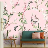 Behang Springtime pink 280 x 280 cm (b x h)