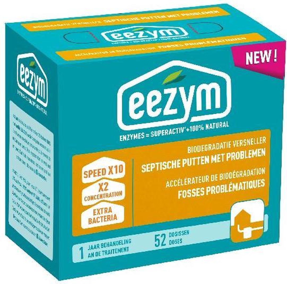 Eezym - Biodegradatie Versneller - Septische putten met problemen - 52 dosissen (1 jaar)