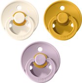 BIBS Fopspeen - Maat 2 (6-18 maanden) - 3 stuks - Oker geel, Lilac en Ivory