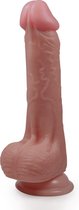 Realistische Zuignap Dildo met Balzak Levensecht 20 cm - Beige