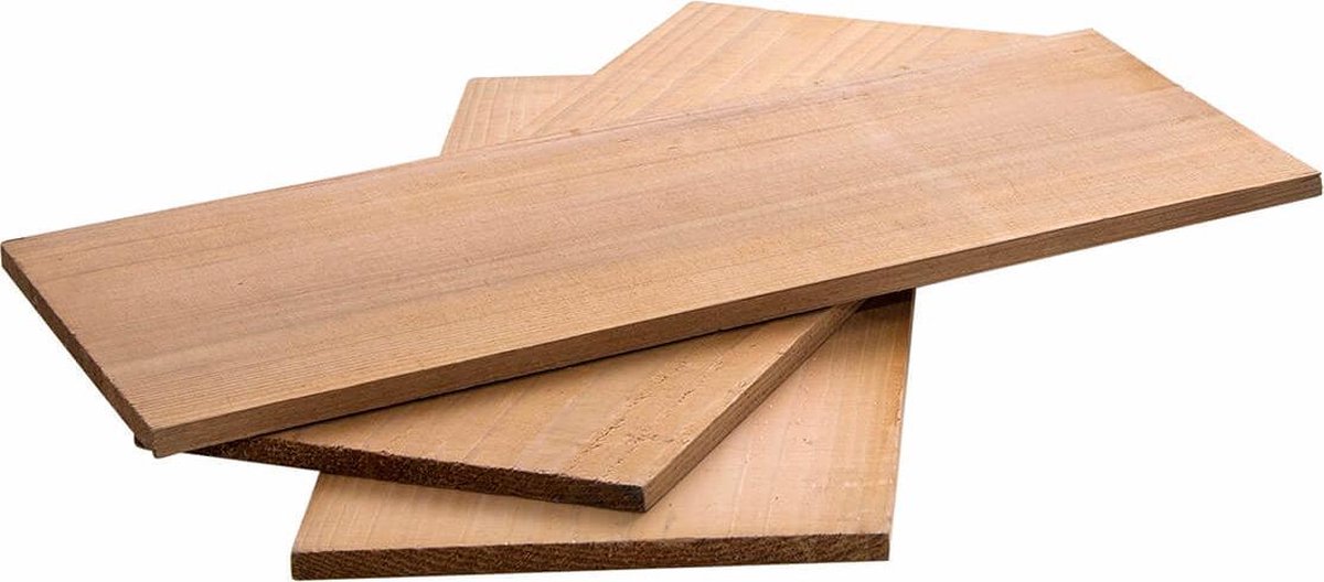 onderpand verkenner terugtrekken ALL'GRILL Cederhouten planken set, 3 stuks elk 30 x 13 x 1 cm | bol.com