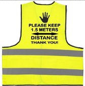 Safety Vest - Veiligheidshesje - KEEP YOUR DISTANCE - 1.5 METER - CORONA- one size fits all - Specialties By EIZOOK