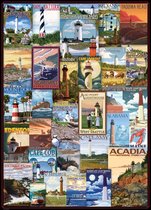 Puzzel 1000 stukjes - Lighthouses vintage posters
