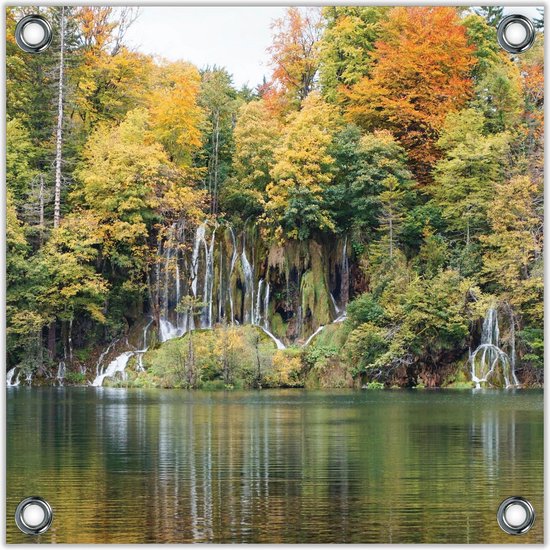 Tuinposter -Bossen aan het Meer- Foto op Tuinposter (wanddecoratie voor buiten en binnen)