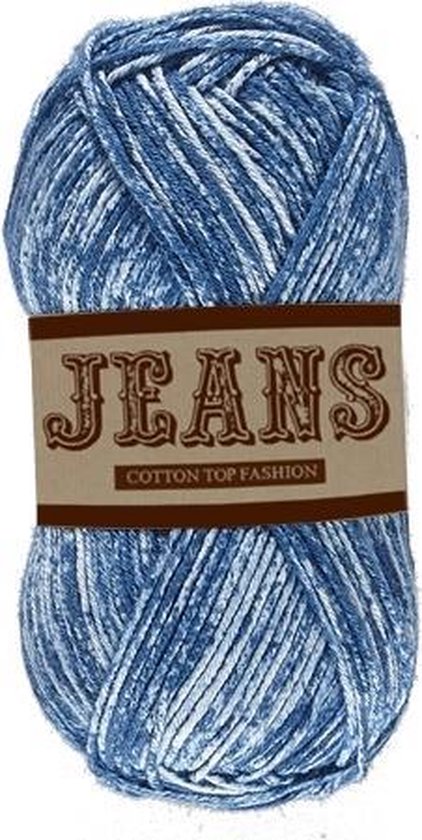 yarns Jeans gemeleerd katoen - donker blauw met (10) - naald 3,5 a 4mm... | bol.com