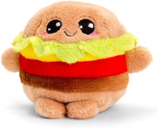 KEEL TOYS Bobballs Beanie Collectie HAMBURGER 8 cm bol