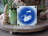 Emaille pictogram 'handen wassen'