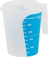 Maatbeker - Transparant / Blauw - Kunststof  - 500 ml