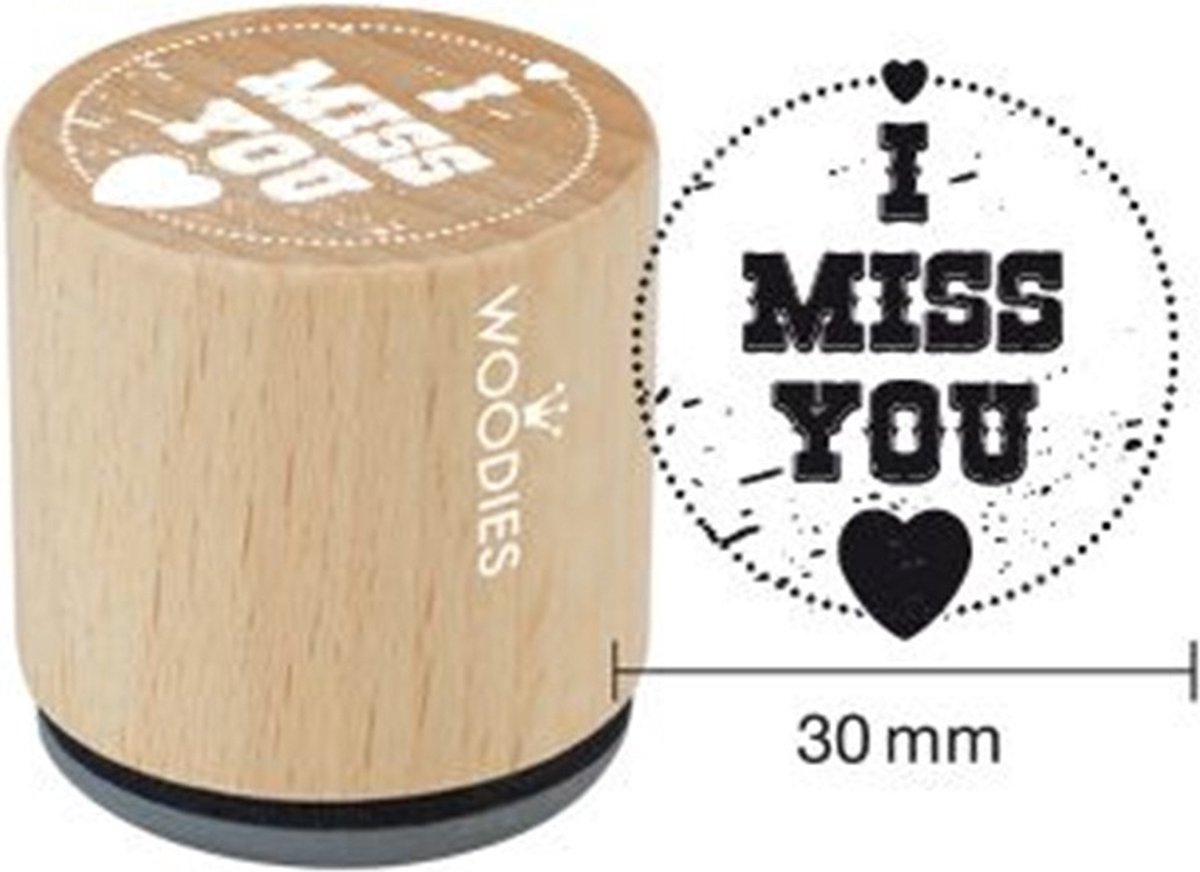 Houten Handstempel Woodies | I Miss You - Stempels - Stempels volwassenen - Snelle Levering
