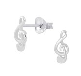 La Rosa Princesa Muzieknoot Oorknoppen Zilver - G-sleutel