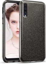 Samsung Galaxy A30 Hoesje Glitters Siliconen TPU Case zwart - BlingBling Cover