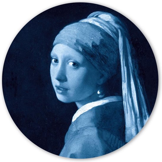 Wooncirkel - Meisje met de Parel - Johannes Vermeer (blauw) (⌀ 30cm)