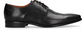 Van Lier - Heren - Zwarte leren veterschoenen - Maat 44