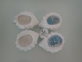 Gips schelp kaars set (4 stuks)