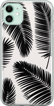 iPhone 11 hoesje siliconen - Palm leaves silhouette | Apple iPhone 11 case | TPU backcover transparant