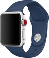 44MM / 42MM Bandje Siliconen met Drukknoop Sluiting Blauw geschikt voor Apple Watch