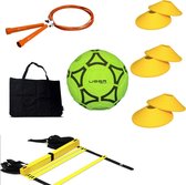 Voetbal  Sport Training Set - Speedrope Voetenladder Pylonnen Voetbal - in Draagtas Top Kwaliteit Klasse en Geweldig