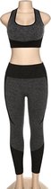 Tenue Fitness - Pantalon + Haut - Qualité Premium - Grijs - Taille M (= NL36 - 38)