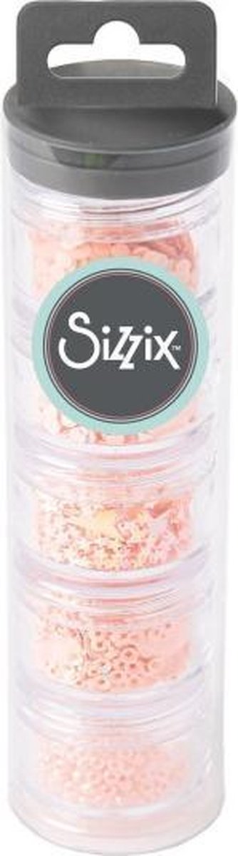 Sizzix Pailletten en kraaltjes - 0,3 en 1 cm - 5 potjes - sorbet