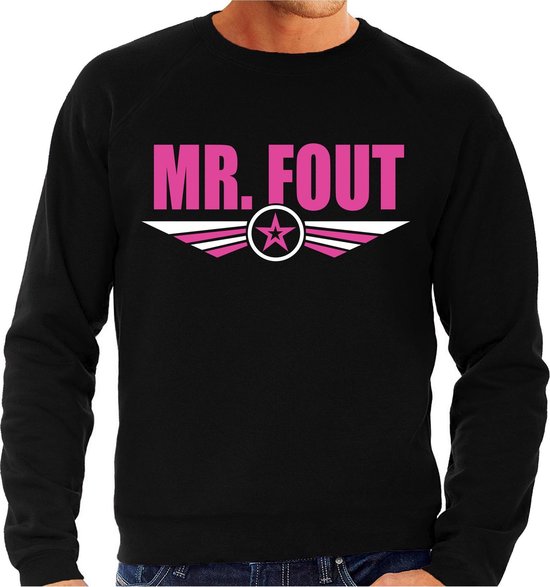 breuk Merchandiser ding Mr fout fun tekst sweater zwart voor heren - foute party truien / fun tekst  sweaters M | bol.com