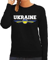 Oekraine / Ukraine landen sweater met Oekrainse vlag - zwart - dames - landen trui / kleding - EK / WK / Olympische spelen outfit XXL