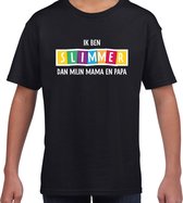 Ik ben slimmer dan mijn papa en mama fun tekst t-shirt zwart kids XL (158-164)