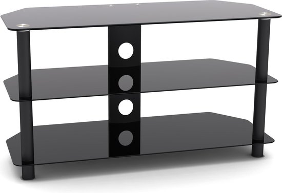 Blaast op blootstelling streng TV kast meubel - TV dressoir - audio meubel - 90 cm breed - zwart | bol.com
