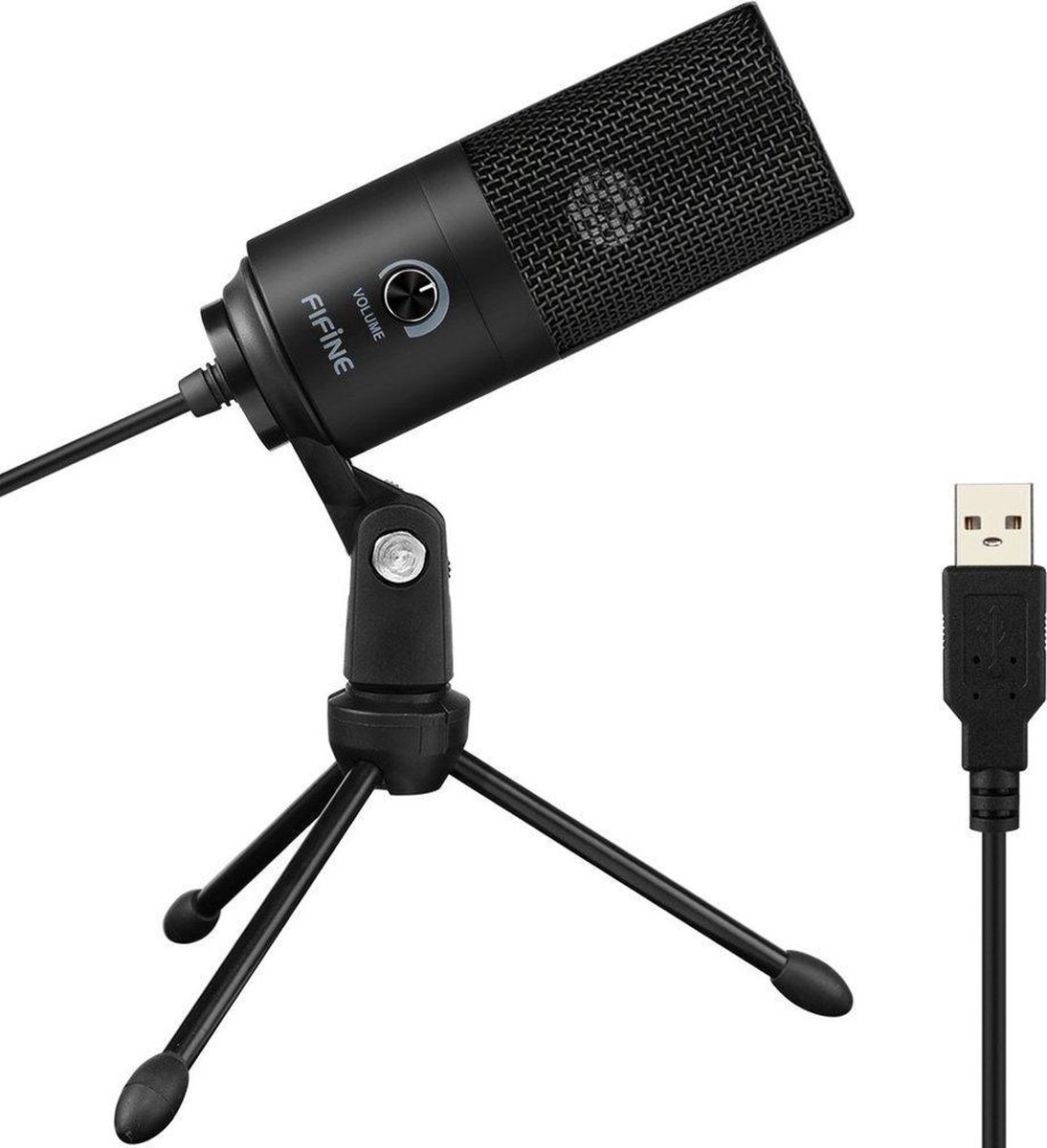 FIFINE - Microphone de Bureau USB avec Filtre Anti-Pop pour
