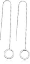 LOUVABEL - Oorbel - Hanger - Doortrek - Zilver - Cirkel - S925