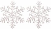 Kersthangers sneeuwvlok transparante hangers 18 cm 4 stuks - Kerstboomversiering sneeuwvlokken - Kerstdecoratie