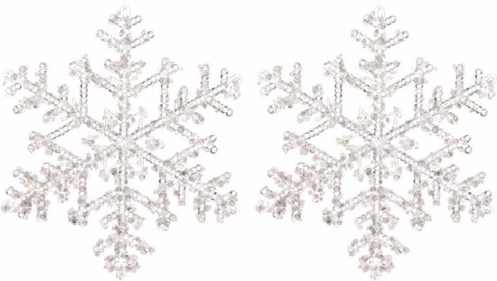Kersthangers sneeuwvlok transparante hangers 18 cm 4 stuks -  Kerstboomversiering... | bol.com