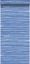 ESTAhome behang geweven motief blauw - 148622 - 53 x 1005 cm