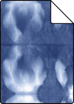 Proefstaal ESTAhome behang tie-dye shibori motief jeans indigoblauw - 148685 - 26,5 x 21 cm