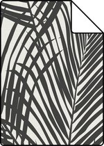 Proefstaal ESTAhome behangpapier palmbladeren zwart en wit - 139008 - 26,5 x 21 cm