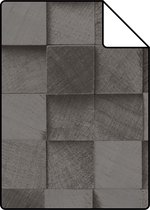 Proefstaal ESTAhome behangpapier 3D-houtmotief zwart - 138528 - 26,5 x 21 cm